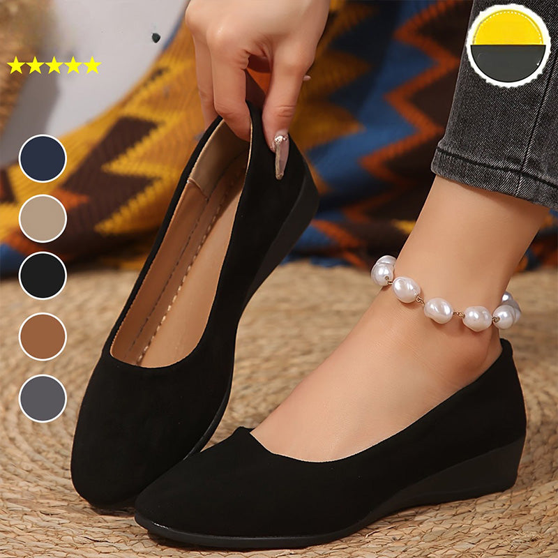 🎀2025 Neu eingetroffen🎀Elegante leichte Anti-Rutsch Keilschuhe mit niedrigem Absatz