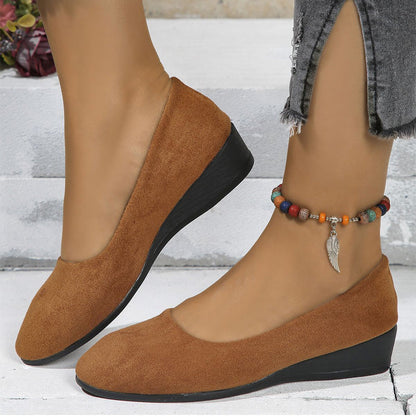 🎀2025 Neu eingetroffen🎀Elegante leichte Anti-Rutsch Keilschuhe mit niedrigem Absatz