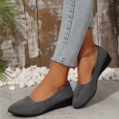 🎀2025 Neu eingetroffen🎀Elegante leichte Anti-Rutsch Keilschuhe mit niedrigem Absatz