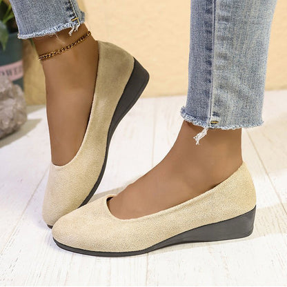 🎀2025 Neu eingetroffen🎀Elegante leichte Anti-Rutsch Keilschuhe mit niedrigem Absatz
