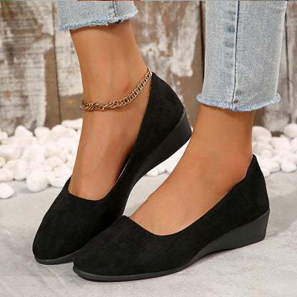🎀2025 Neu eingetroffen🎀Elegante leichte Anti-Rutsch Keilschuhe mit niedrigem Absatz